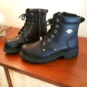 Harley Davidson black leather motorcycle boots